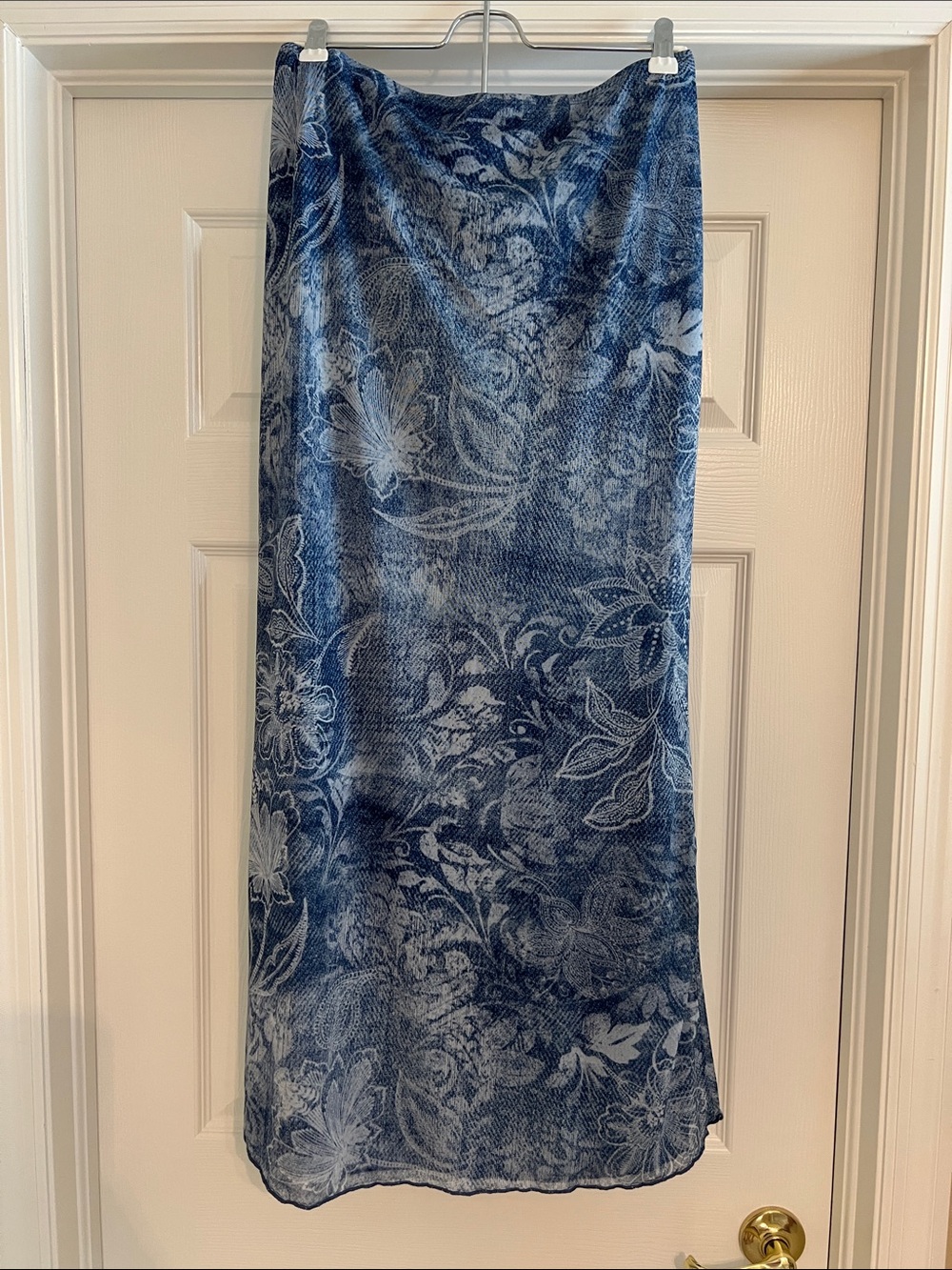 See You Monday Blue Floral Skirt